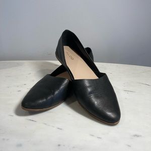 Aldo Black Leather Ballet Flats